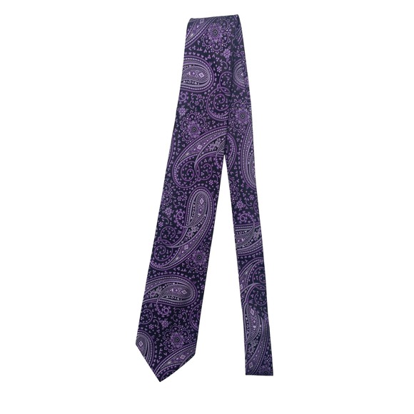 Van Heusen Necktie Men's Multi-color Striped Purple Paisley 2-Piece Set - Picture 8 of 11